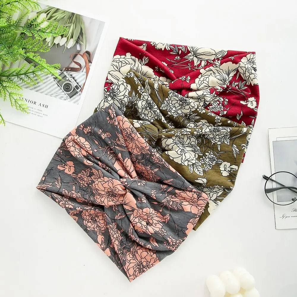 Bandeau Turban de Sport, Torsadé, Très Large et Épais pour Femmes