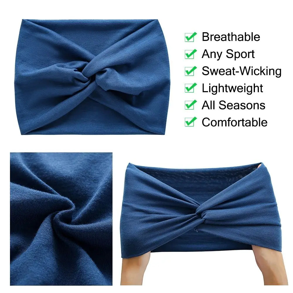 Bandeau Turban de Sport, Torsadé, Très Large et Épais pour Femmes