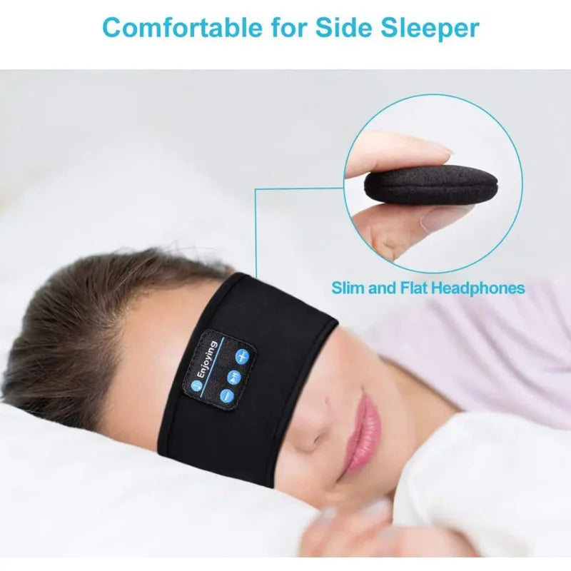 Bluetooth Eye Mask for Sleeping Headphones Sports Headband Thin Soft Elastic Comfortable Wireless Music Earphones