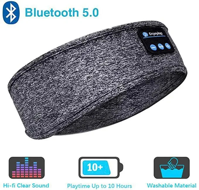 Bluetooth Eye Mask for Sleeping Headphones Sports Headband Thin Soft Elastic Comfortable Wireless Music Earphones