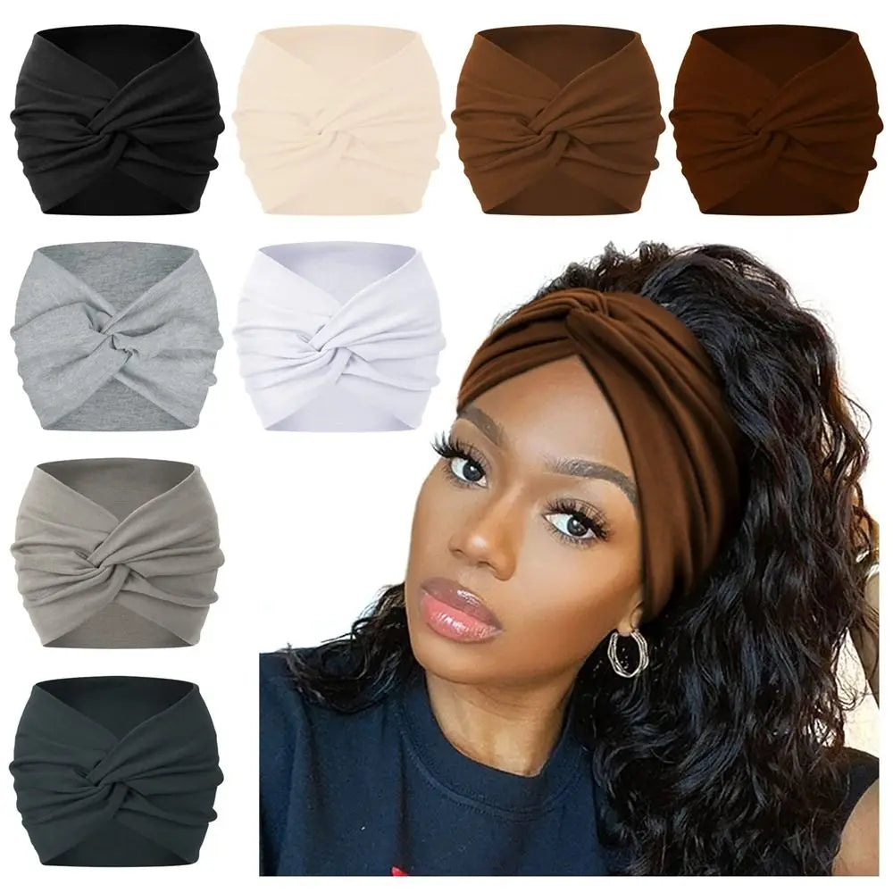 Bandeau Turban de Sport, Torsadé, Très Large et Épais pour Femmes