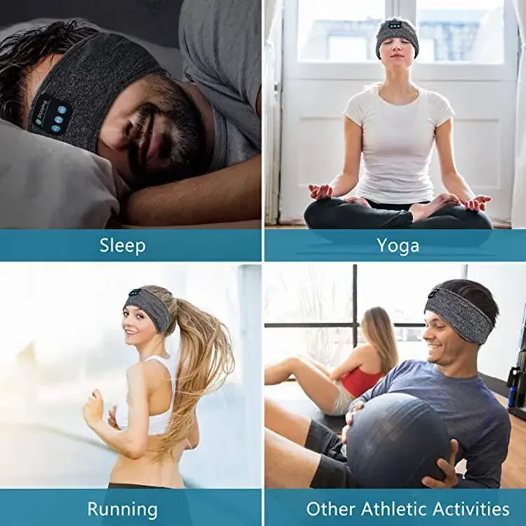 Bluetooth Eye Mask for Sleeping Headphones Sports Headband Thin Soft Elastic Comfortable Wireless Music Earphones