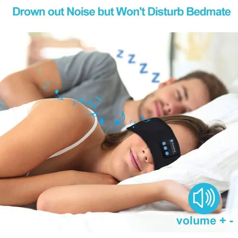 Bluetooth Eye Mask for Sleeping Headphones Sports Headband Thin Soft Elastic Comfortable Wireless Music Earphones