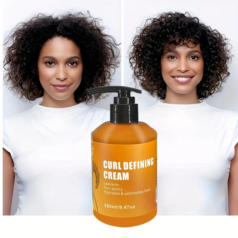 CRÈME DÉFINISSANTE BOUCLES à l'huile d'argan pour cheveux ondulés et bouclés hydratante et revitalisante en profondeur pour brillance et rebond