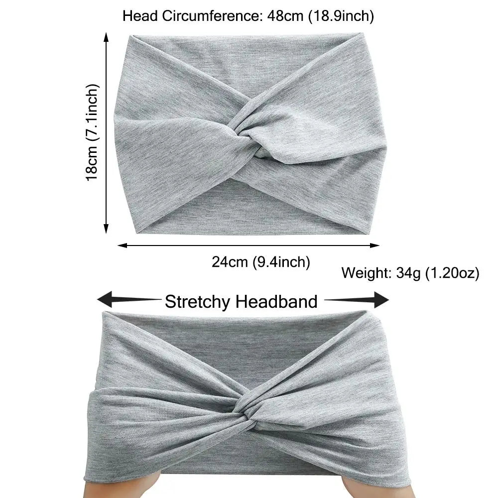 Bandeau Turban de Sport, Torsadé, Très Large et Épais pour Femmes