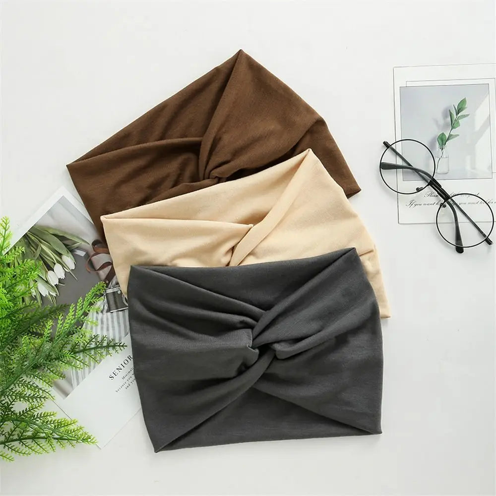 Bandeau Turban de Sport, Torsadé, Très Large et Épais pour Femmes
