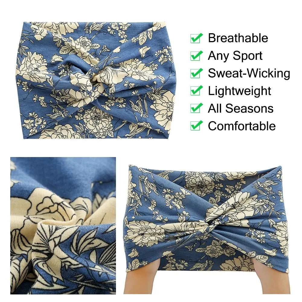 Bandeau Turban de Sport, Torsadé, Très Large et Épais pour Femmes