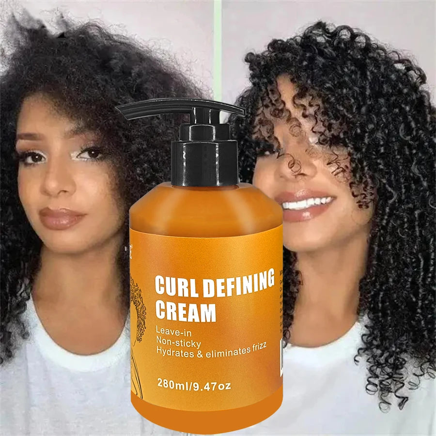 CRÈME DÉFINISSANTE BOUCLES à l'huile d'argan pour cheveux ondulés et bouclés hydratante et revitalisante en profondeur pour brillance et rebond