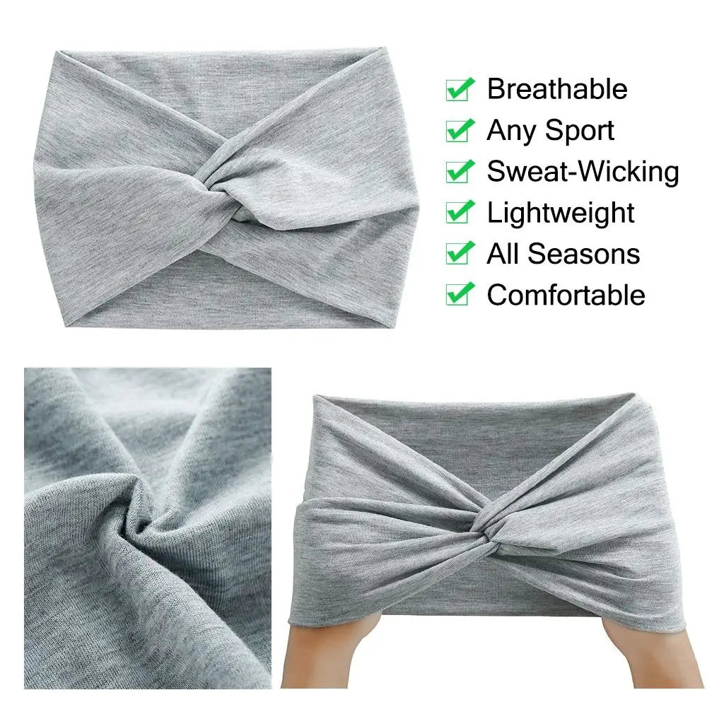 Bandeau Turban de Sport, Torsadé, Très Large et Épais pour Femmes