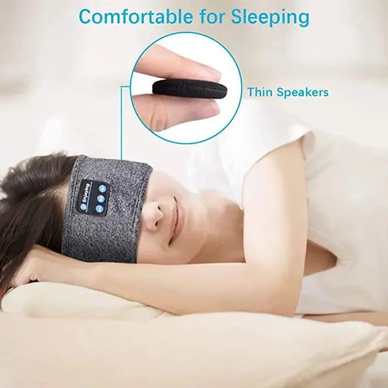 Bluetooth Eye Mask for Sleeping Headphones Sports Headband Thin Soft Elastic Comfortable Wireless Music Earphones