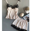Women Pyjamas Suit Fashion V-Neck Lace Sexy Lingerie Sleep Shorts Set Sleepwear New