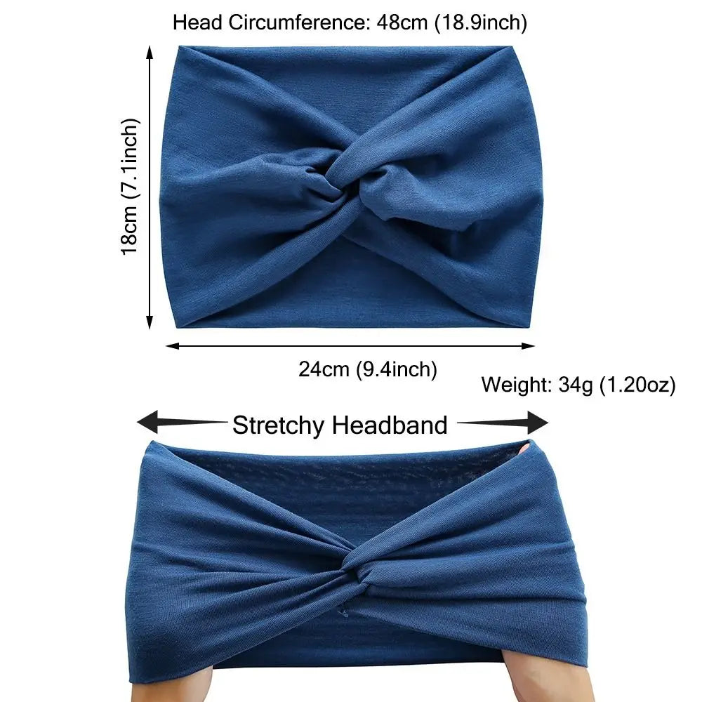 Bandeau Turban de Sport, Torsadé, Très Large et Épais pour Femmes