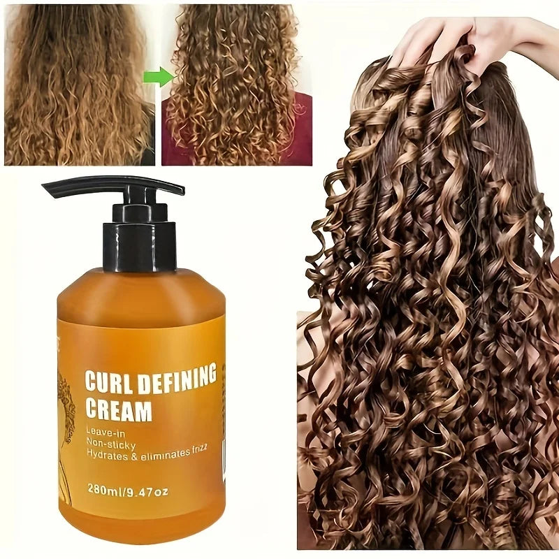 CRÈME DÉFINISSANTE BOUCLES à l'huile d'argan pour cheveux ondulés et bouclés hydratante et revitalisante en profondeur pour brillance et rebond