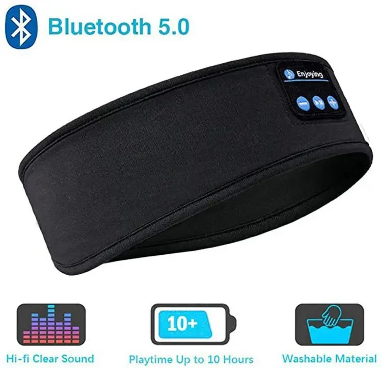 Bluetooth Eye Mask for Sleeping Headphones Sports Headband Thin Soft Elastic Comfortable Wireless Music Earphones