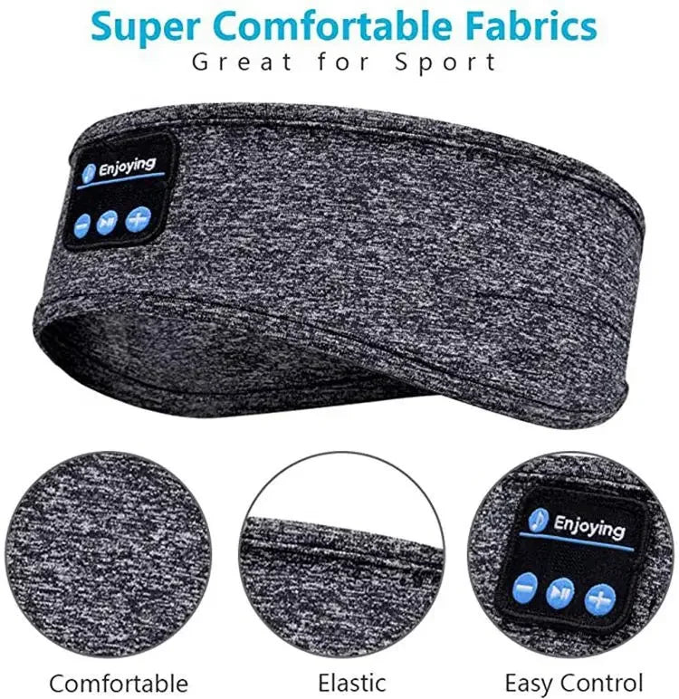 Bluetooth Eye Mask for Sleeping Headphones Sports Headband Thin Soft Elastic Comfortable Wireless Music Earphones