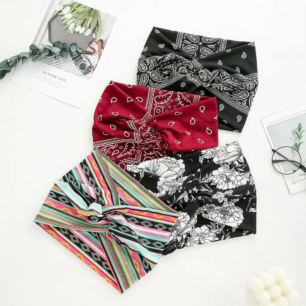 Bandeau Turban de Sport, Torsadé, Très Large et Épais pour Femmes