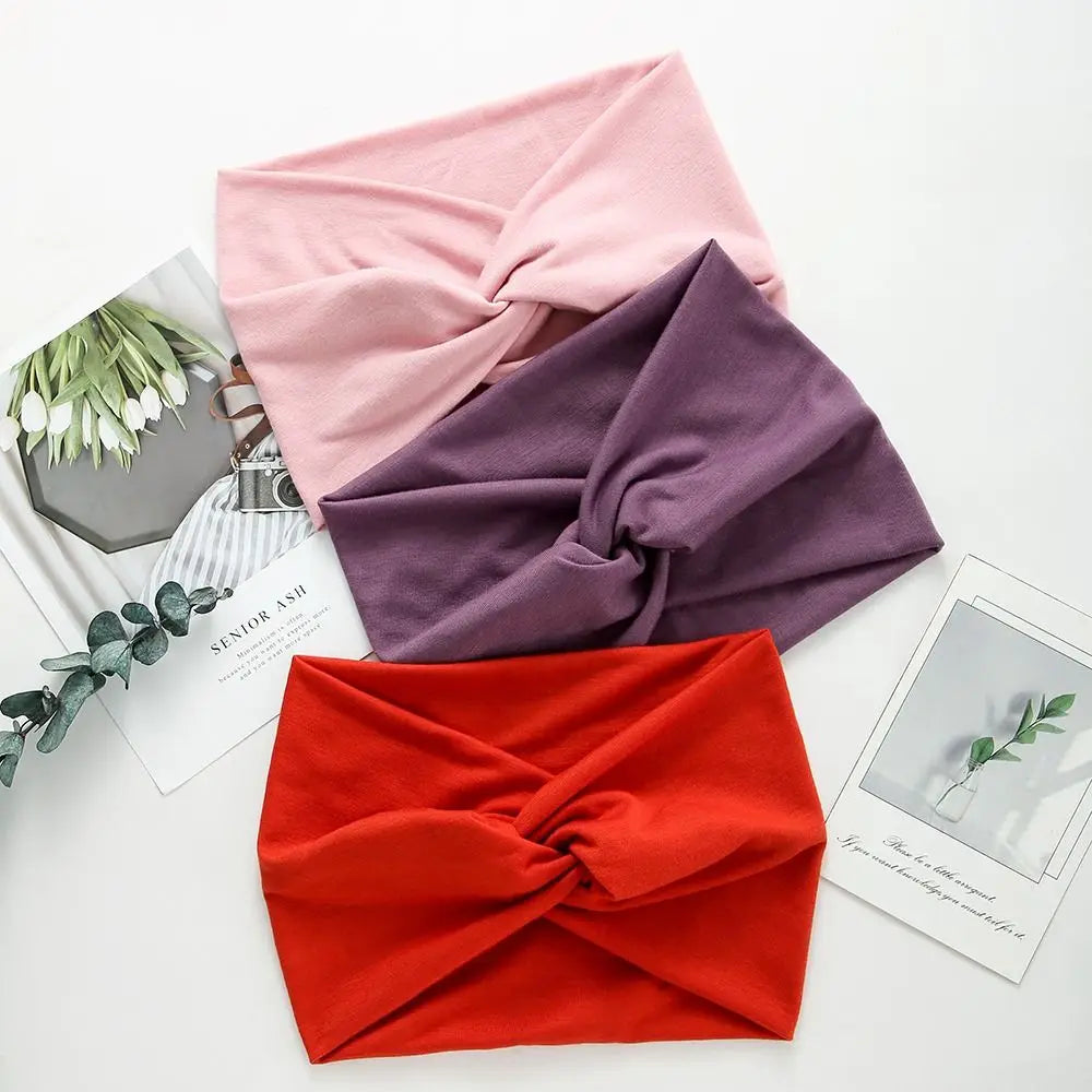 Bandeau Turban de Sport, Torsadé, Très Large et Épais pour Femmes