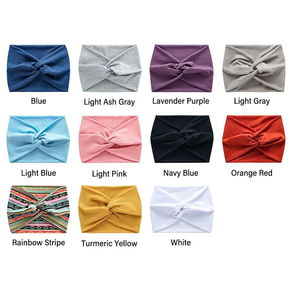 Bandeau Turban de Sport, Torsadé, Très Large et Épais pour Femmes