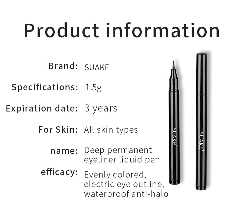 Eye Make-up Eyeliner Liquide Longue Durée Imperméable Non-décolorant Outils de Maquillage Beauté Séchage Rapide Eyeliner Anti-halo