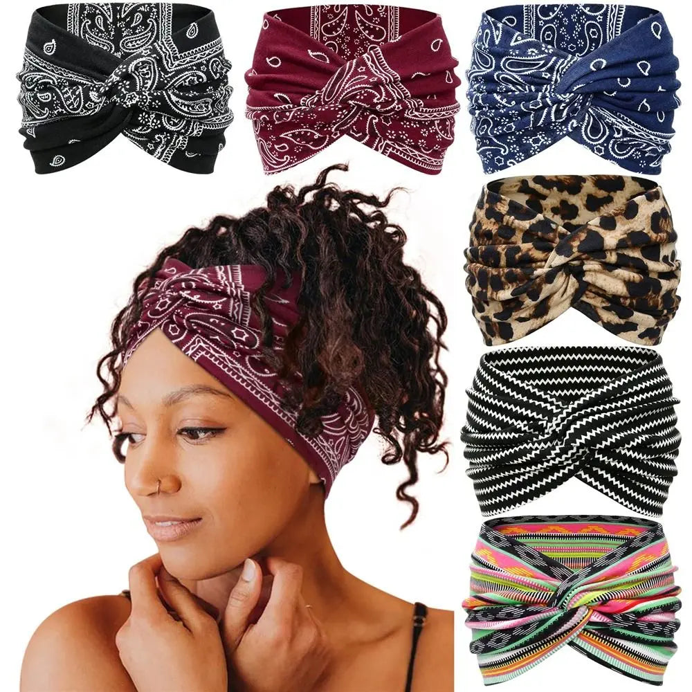 Bandeau Turban de Sport, Torsadé, Très Large et Épais pour Femmes