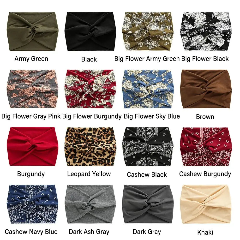 Bandeau Turban de Sport, Torsadé, Très Large et Épais pour Femmes