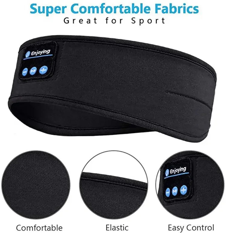 Bluetooth Eye Mask for Sleeping Headphones Sports Headband Thin Soft Elastic Comfortable Wireless Music Earphones